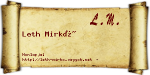 Leth Mirkó névjegykártya